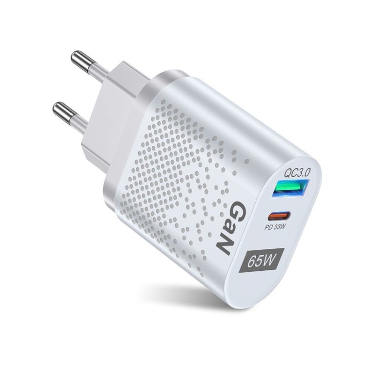 65W GaN Mobile Phone Charger PD Fast Charge Computer Adapter, Black EU Plug, Black UK Plug, Black US Plug, Black AU Plug, Black KR Plug, White EU Plug, White UK Plug, White US Plug, White AU Plug, White KR Plug - ORIWHIZ