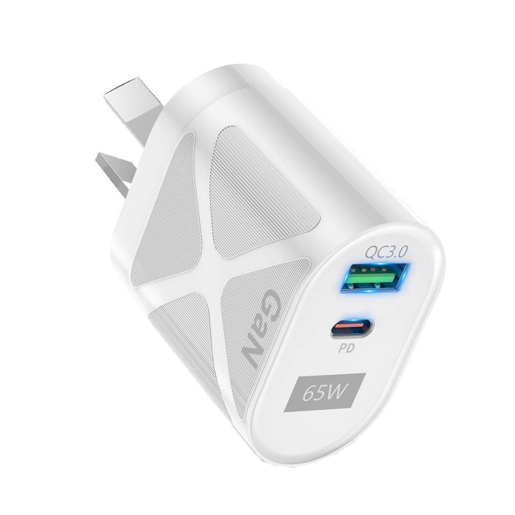 65W GAN PD + QC3.0 Fast Charger Phone Notebook Computer Universal Charging Head, EU Plug Black, UK Plug Black, US Plug Black, AU Plug Black, EU Plug White, UK Plug White, US Plug White, AU Plug White - ORIWHIZ