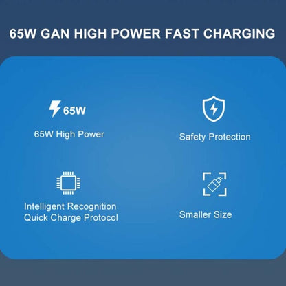 65W GAN PD + QC3.0 Fast Charger Phone Notebook Computer Universal Charging Head, EU Plug Black, UK Plug Black, US Plug Black, AU Plug Black, EU Plug White, UK Plug White, US Plug White, AU Plug White - ORIWHIZ