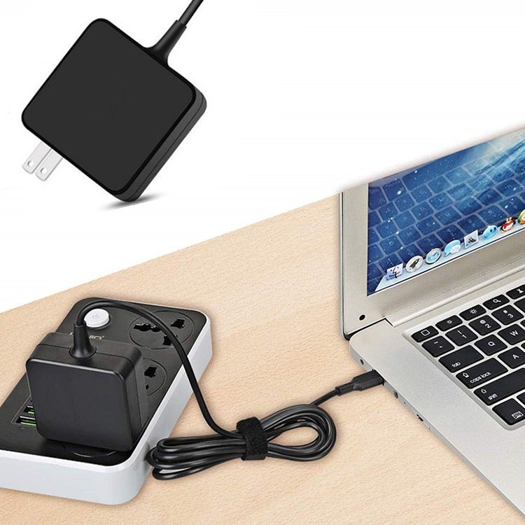65W USB - C / Type - C Power Adapter Portable Charger for Laptops with Type - C Charging Cable, US Plug, 65W US Plug /Black - ORIWHIZ