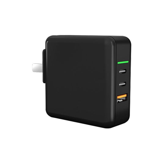 65W USB Ports x 1 + Type - C Port x 2 GaN Portable Mini Fast Charger Travel Charger with UK & US & EU Plug Set - ORIWHIZ