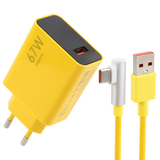 67W USB Fast Charger with 1m USB to Elbow Type - C Cable, 67W Elbow Type - C - ORIWHIZ