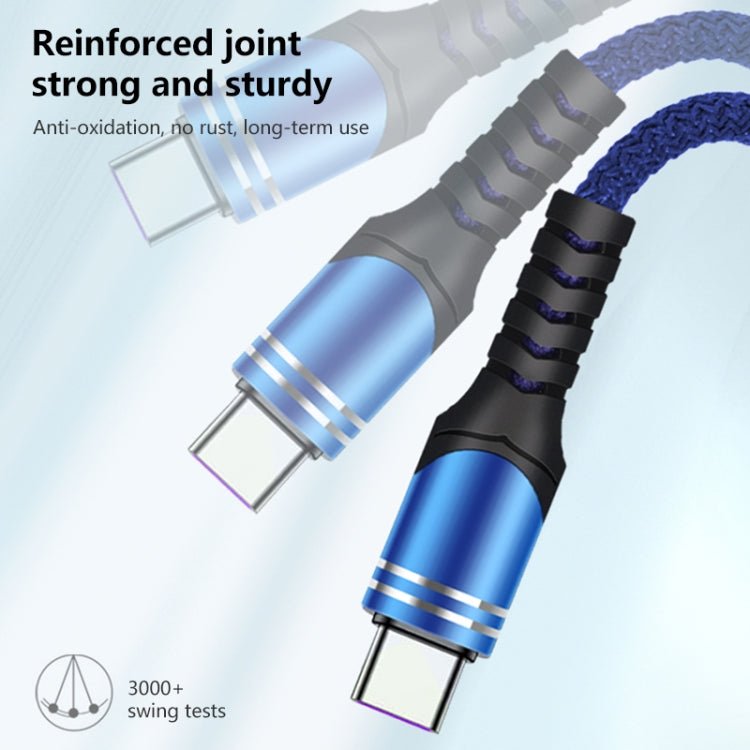 6A Woven Style USB Charging Cable, Cable Length: 1m, USB - C / Type - C, Micro USB, 8 Pin - ORIWHIZ