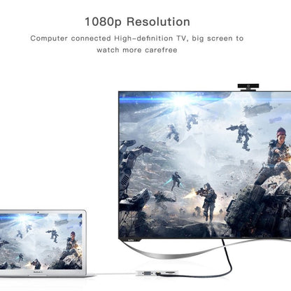 8 in 1 Hub Type - C HUB+ USB - C / Type - C to USB - C / Type - C & HDMI & SD & TF & 2 USB & VGA & Rj45 Adapter - ORIWHIZ