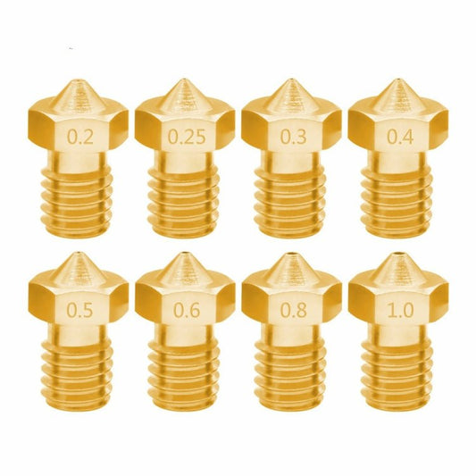 8 PCS Bugatti 3D Printer Accessories E3D - V5 V6 Nozzle M6 Thread Consumables Hot Nozzle, 1.75/0.2mm, 1.75/0.25mm, 1.75/0.3mm, 1.75/0.35mm, 1.75/0.4mm, 1.75/0.5mm, 1.75/0.6mm, 1.75/0.8mm, 1.75/1.0mm, 3/0.2mm, 3/0.3mm, 3/0.4mm, 3/0.5mm, 3/0.6mm, 3/0.8mm
