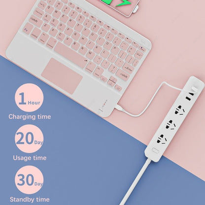 871 9.7 Inch Portable Wireless Bluetooth Keyboard With Touch Screen IPad + Mouse Set for iPad, Pink + Mouse, Mint Green + Mouse, Green + Mouse, Yellow + Mouse, White + Mouse, Black + Mouse - ORIWHIZApple AccessoriesiPad KeyboardiPad Keyboard Universal