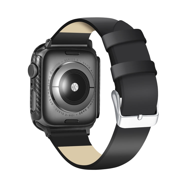 ENKAY Hat-Prince 2 in 1 Carbon Fiber Texture TPU Semi-clad Protective Shell + 3D Full Screen PET Curved Heat Bending HD Screen Protector For Apple Watch Series 6 / 5 / 4 / Watch SE 44mm, For Apple Watch Series 6 / 5 / 4 / Watch SE 44mm