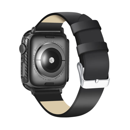 ENKAY Hat-Prince 2 in 1 Carbon Fiber Texture TPU Semi-clad Protective Shell + 3D Full Screen PET Curved Heat Bending HD Screen Protector For Apple Watch Series 6 / 5 / 4 / Watch SE 44mm, For Apple Watch Series 6 / 5 / 4 / Watch SE 44mm