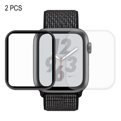 2 PCS ENKAY Hat-Prince 3D Full Screen PET + 3D Full Screen Electroplating PET Curved Heat Bending HD Screen Protector For Apple Watch Series 6 / 5 / 4 / Watch SE 44mm, For Apple Watch Series 6 / 5 / 4 / Watch SE 44mm