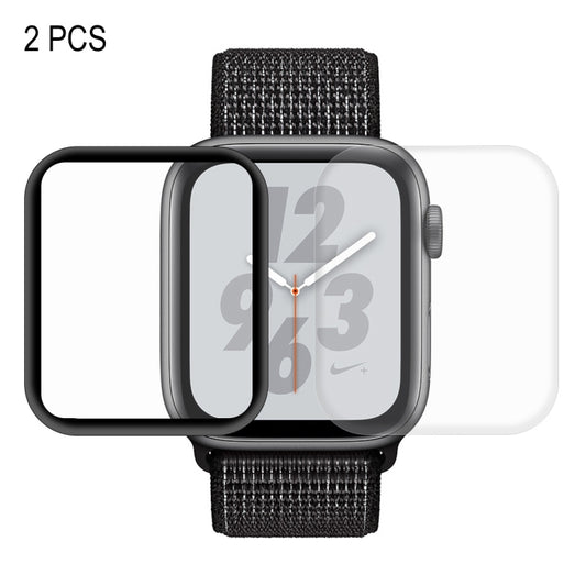 2 PCS ENKAY Hat-Prince 3D Plein écran PET + 3D Plein écran Galvanoplastie PET Protecteur d'écran HD à flexion thermique incurvée pour Apple Watch Series 6 / 5 / 4 / Watch SE 44mm, Pour Apple Watch Series 6 / 5 / 4 / Watch SE 44mm