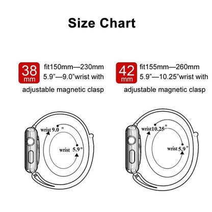Für Apple Watch Series 7 41mm / 6 & SE & 5 & 4 40mm / 3 & 2 & 1 38mm Farbwechselndes magnetisches Nylon-Armband, 40mm