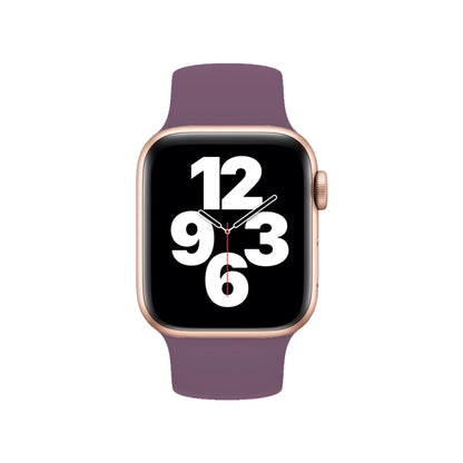 For Apple Watch Series 10 42mm / 9&8&7 41mm / SE 3&SE 2&6&SE&5&4 40mm / 3&2&1 38mm Solid Color Elastic Silicone Watch Band, Size:S 130mm