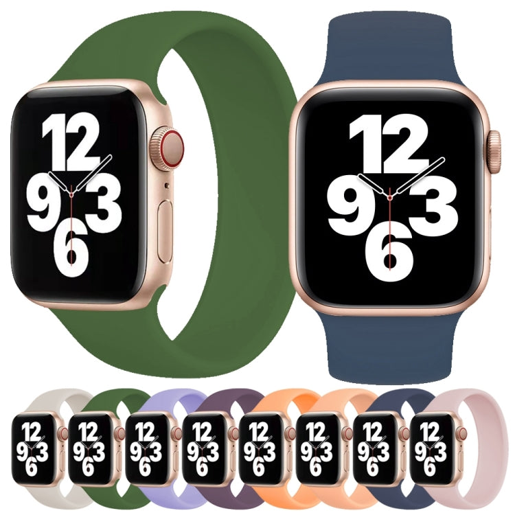 For Apple Watch Series 10 42mm / 9&8&7 41mm / SE 3&SE 2&6&SE&5&4 40mm / 3&2&1 38mm Solid Color Elastic Silicone Watch Band, Size:L 156mm