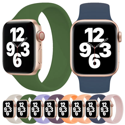 For Apple Watch Series 10 42mm / 9&8&7 41mm / SE 3&SE 2&6&SE&5&4 40mm / 3&2&1 38mm Solid Color Elastic Silicone Watch Band, Size:L 156mm