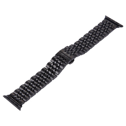 22mm Men Hidden Butterfly Buckle 7 Beads Stainless Steel Watch Band For Apple Watch 38mm, 22mm Men