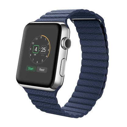 For Apple Watch 42mm Loop Magnetic Closure Clasp PU Leather Watch Band