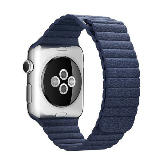 For Apple Watch 42mm Loop Magnetic Closure Clasp PU Leather Watch Band