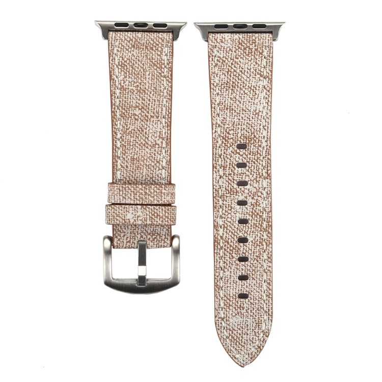 For Apple Watch Ultra 49mm&Watch Ultra 2 49mm / Series 10 46mm / 9&8&7 45mm / SE 3&SE 2&6&SE&5&4 44mm / 3&2&1 42mm Simple Fashion Genuine Leather Cowboy Pattern Watch Band, 42mm