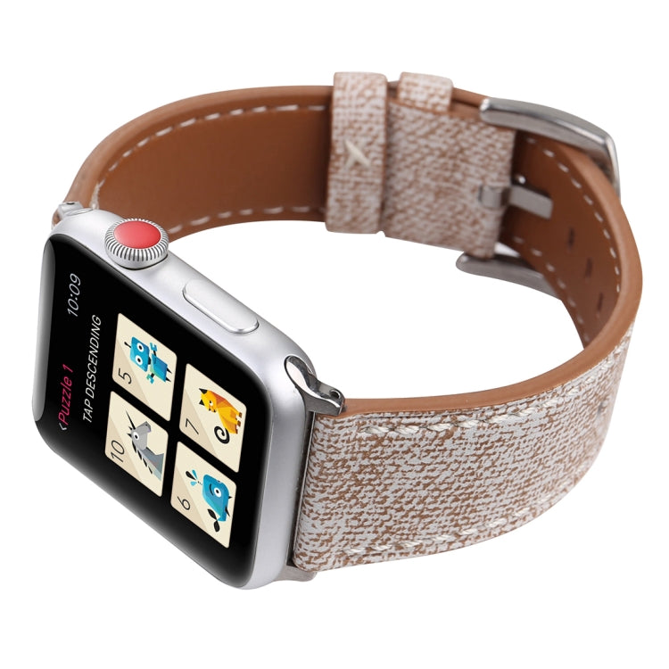 For Apple Watch Ultra 49mm&Watch Ultra 2 49mm / Series 10 46mm / 9&8&7 45mm / SE 3&SE 2&6&SE&5&4 44mm / 3&2&1 42mm Simple Fashion Genuine Leather Cowboy Pattern Watch Band, 42mm