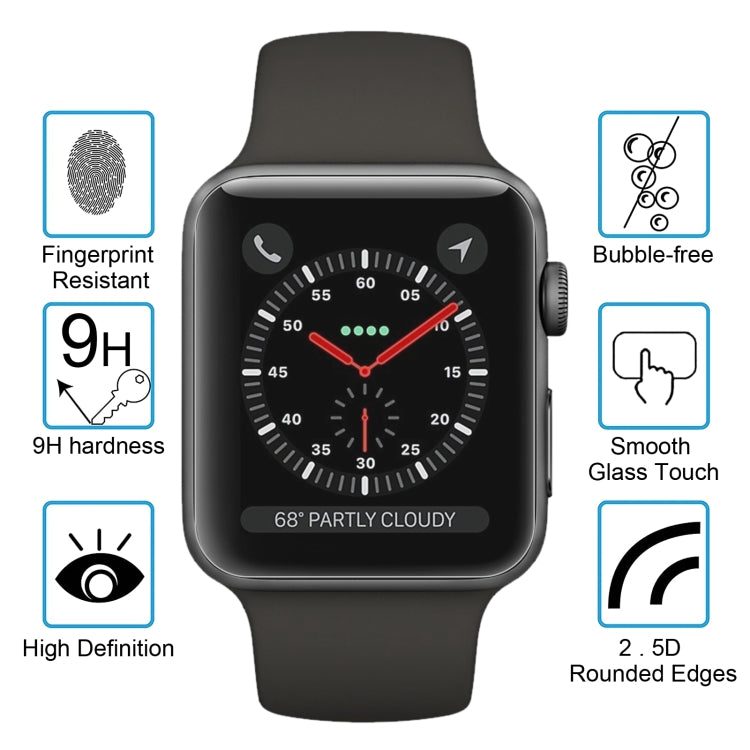 2 PCS ENKAY Hat-Prince for Apple Watch 42mm 0.2mm 9H Surface Hardness 2.15D Explosion-proof Tempered Glass Screen Film, For Apple Watch 42mm