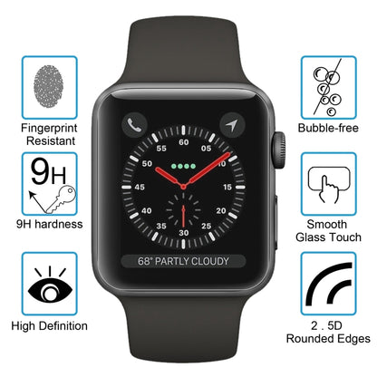 2 PCS ENKAY Hat-Prince for Apple Watch 42mm 0.2mm 9H Surface Hardness 2.15D Explosion-proof Tempered Glass Screen Film, For Apple Watch 42mm