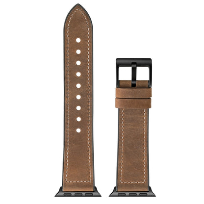 Crazy Horse Texture TPU + Stainless Steel Watch Band for Apple Watch Series 7 45mm / 6 & SE & 5 & 4 44mm / 3 & 2 & 1 42mm, 44mm