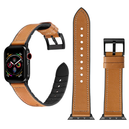 Solid Color TPU + Stainless Steel Watch Band for Apple Watch Series 7 45mm / 6 & SE & 5 & 4 44mm / 3 & 2 & 1 42mm, 44mm