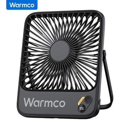US Warehouse | Warmco 10000mAh Portable 7-Inch Travel Fan – Ultra-Thin Battery Operated Mini Desk Fan with Digital Display, 10–24H Runtime, for Bedroom, Camping, Cruise Essentials & Outdoor Use