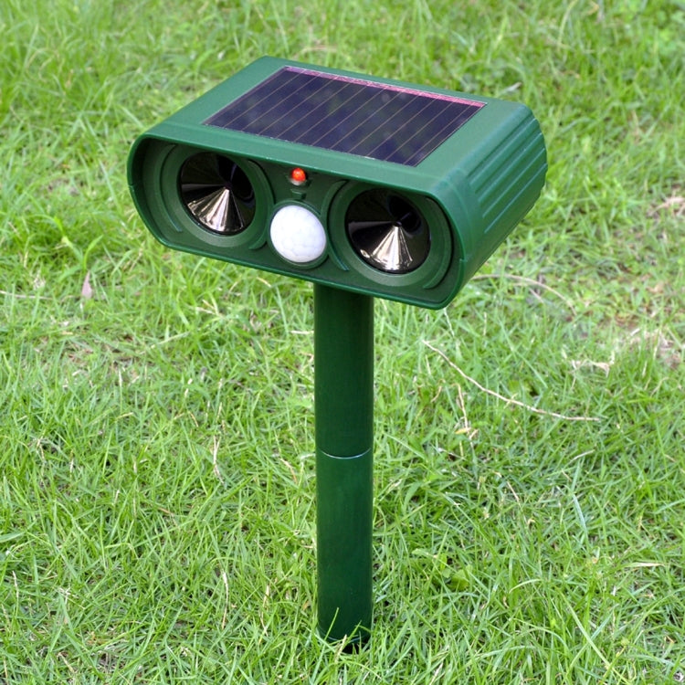 2 PCS Powerful Ultrasonic Solar-powered Animal Repeller With PIR Sensor & Light Sensor, Got the CE / ROHS Certification