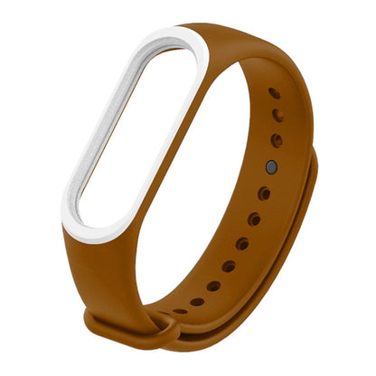 Colorful Silicone Watch Band for Xiaomi Mi Band 3 & 4 (Brown+White), CA0115A, CA0115B, CA0115C, CA0115D, CA0115E, CA0115F, CA0115G, CA0115H, CA0115I, CA0115J