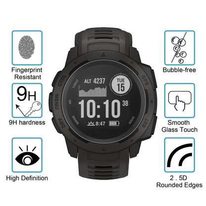 2 PCS ENKAY Hat-Prince 0.2mm 9H 2.15D Curved Edge Tempered Glass Film for Garmin Instinct Intelligent Sports Watch, 2 PCS Garmin Instinct