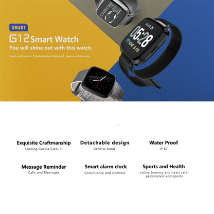 DTNO.1 G12 1.3 inches OLED Color Screen Smart Bracelet IP67 Waterproof, Steel Watchband, Support Call Reminder /Heart Rate Monitoring /Sedentary Reminder /Multi-sport Mode