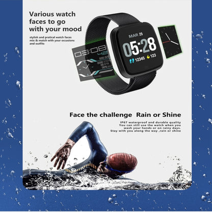 DTNO.1 G12 1.3 inches OLED Color Screen Smart Bracelet IP67 Waterproof, Steel Watchband, Support Call Reminder /Heart Rate Monitoring /Sedentary Reminder /Multi-sport Mode
