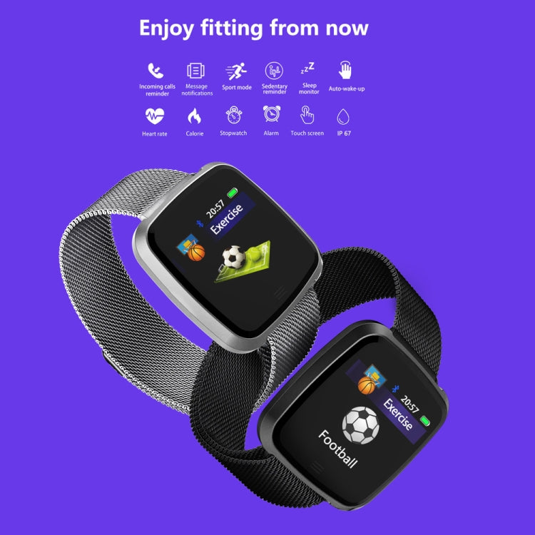 DTNO.1 G12 1.3 inches OLED Color Screen Smart Bracelet IP67 Waterproof, Steel Watchband, Support Call Reminder /Heart Rate Monitoring /Sedentary Reminder /Multi-sport Mode