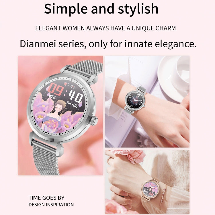 KC06 Women Menstrual Period Smart Watch Bracelet, Blood Pressure / Heart Rate Monitoring, Steel Strap