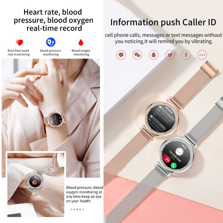 KC06 Women Menstrual Period Smart Watch Bracelet, Blood Pressure / Heart Rate Monitoring, Steel Strap