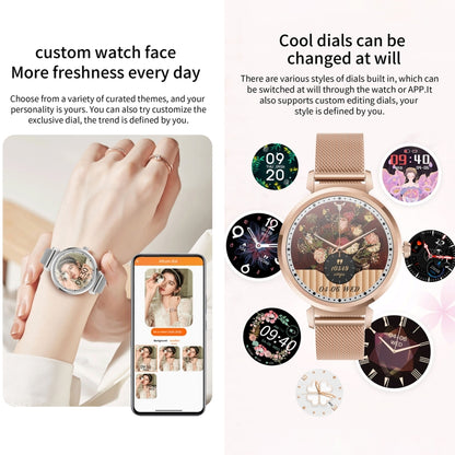 KC06 Women Menstrual Period Smart Watch Bracelet, Blood Pressure / Heart Rate Monitoring, Steel Strap