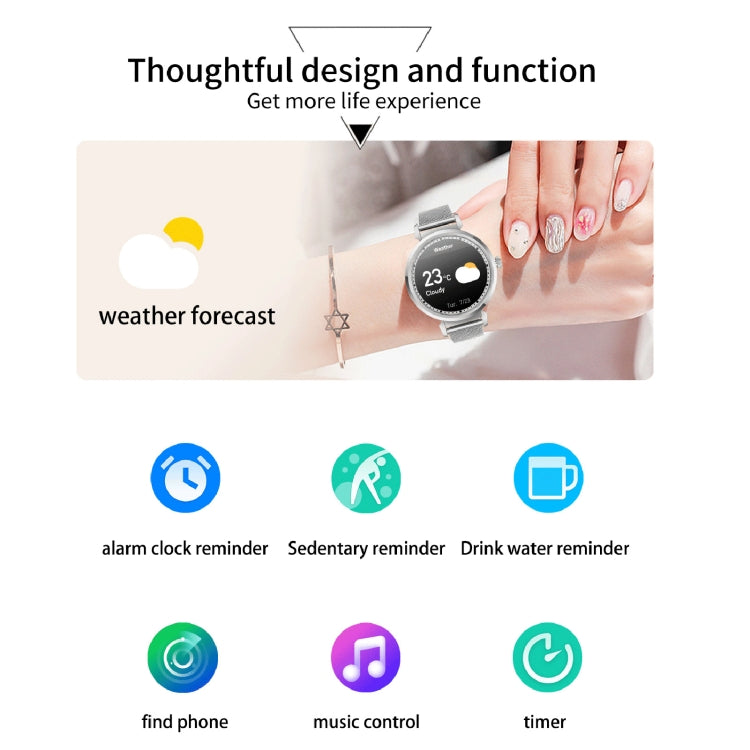KC06 Women Menstrual Period Smart Watch Bracelet, Blood Pressure / Heart Rate Monitoring, Silicone Strap