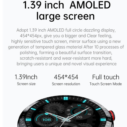 DW161.39 inch AMOLED Screen Smart Watch, Support Heart Rate / Blood Pressure Monitoring, Leather Strap, DW16