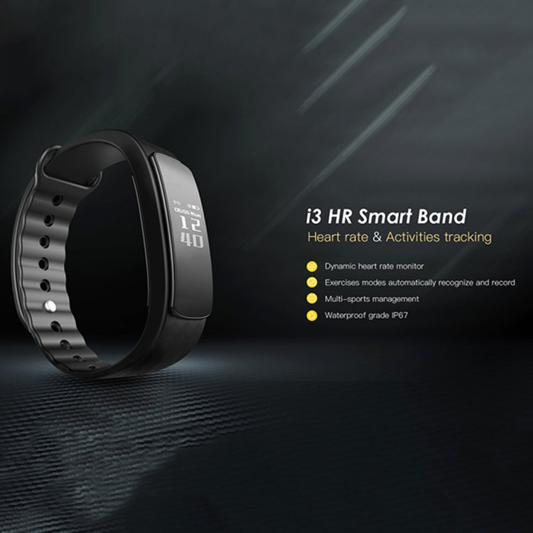 IWOWN i3 HR 0.96 inch OLED Display Bluetooth 4.0 Smart Bracelet, Support Call / Message Display,Time Display, Heart Rate Monitor, Sleep Management, Pedometer, Sedentary Reminder, Compatible with Android and iOS Phones, IWOWN i3 HR Black