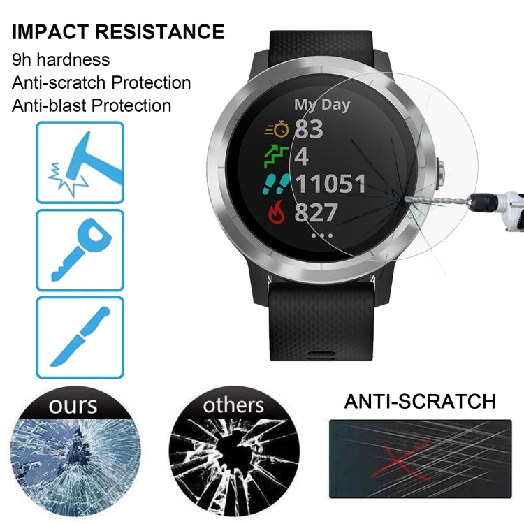 ENKAY Hat-Prince 0.2mm 9H 2.15D Curved Edge Tempered Glass Film for Garmin Vivoactive 3 trainer, 1 PCS Garmin Vivoactive 3 trainer