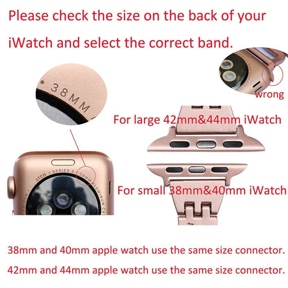 Colorful Diamond Stainless Steel Watch Band for Apple Watch Series 7 45mm / 6 & SE & 5 & 4 44mm / 3 & 2 & 1 42mm