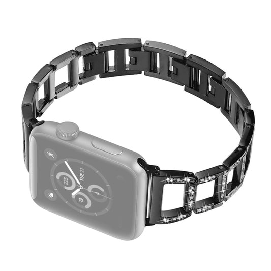 Kleurrijke diamanten horlogeband van roestvrij staal voor Apple Watch Ultra 49 mm en Watch Ultra 2 49 mm / Series 10 46 mm / 9, 8 en 7 45 mm / SE 3, SE 2, 6, SE 5 en 4 44 mm / 3, 2 en 1 42 mm