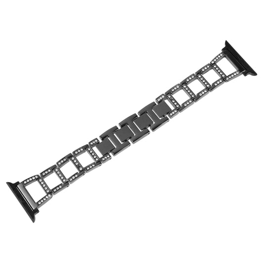 Kleurrijke diamanten horlogeband van roestvrij staal voor Apple Watch Ultra 49 mm en Watch Ultra 2 49 mm / Series 10 46 mm / 9, 8 en 7 45 mm / SE 3, SE 2, 6, SE 5 en 4 44 mm / 3, 2 en 1 42 mm