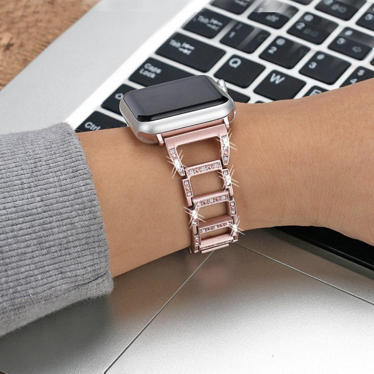 Colorful Diamond Stainless Steel Watch Band for Apple Watch Ultra 49mm&Watch Ultra 2 49mm / Series 10 46mm / 9&8&7 45mm / SE 3&SE 2&6&SE&5&4 44mm / 3&2&1 42mm