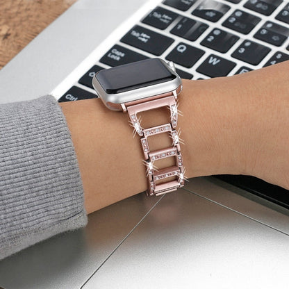 Colorful Diamond Stainless Steel Watch Band for Apple Watch Ultra 49mm&Watch Ultra 2 49mm / Series 10 46mm / 9&8&7 45mm / SE 3&SE 2&6&SE&5&4 44mm / 3&2&1 42mm