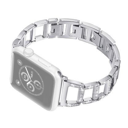 Colorful Diamond Stainless Steel Watch Band for Apple Watch Ultra 49mm&Watch Ultra 2 49mm / Series 10 46mm / 9&8&7 45mm / SE 3&SE 2&6&SE&5&4 44mm / 3&2&1 42mm