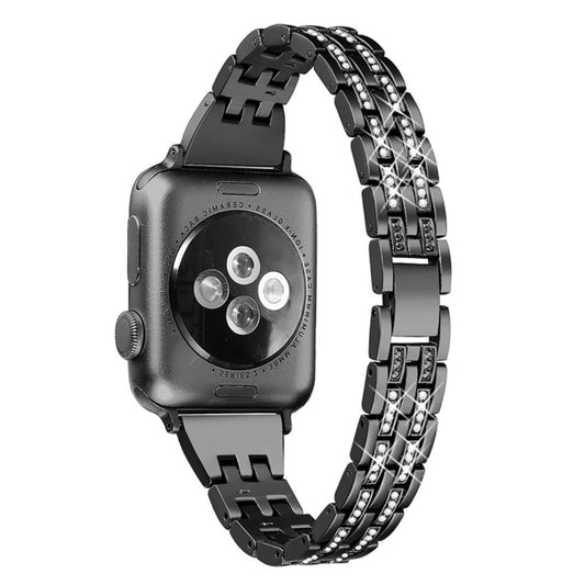 Kleurrijke diamanten horlogeband van roestvrij staal voor Apple Watch Series 7 45 mm / 6 & SE & 5 & 4 44 mm / 3 & 2 & 1 42 mm