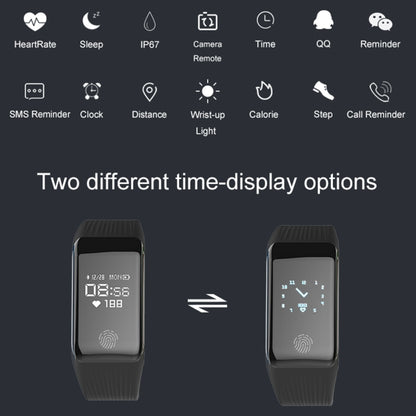 TLW B3 Fitness Tracker 0.66 inch OLED Screen Wristband Smart Bracelet, IP67 Waterproof, Support Sports Mode / Continuous Heart Rate Monitor / Sleep Monitor / Information Reminder, B3 Black, B3 Blue, B3 Red