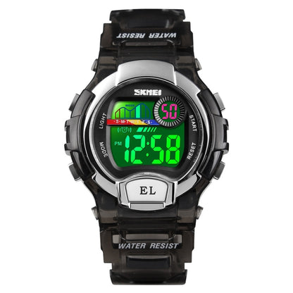 SKMEI 1450 Montre digitale transparente pour femme Étanchéité 50 m Montre de sport avec lumière LED